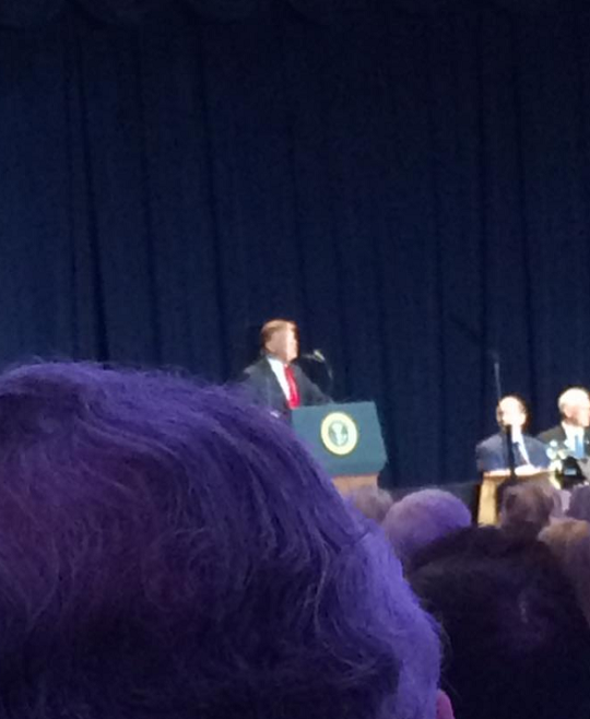 米国出張　トランプ大統領も出席の朝食会にて。