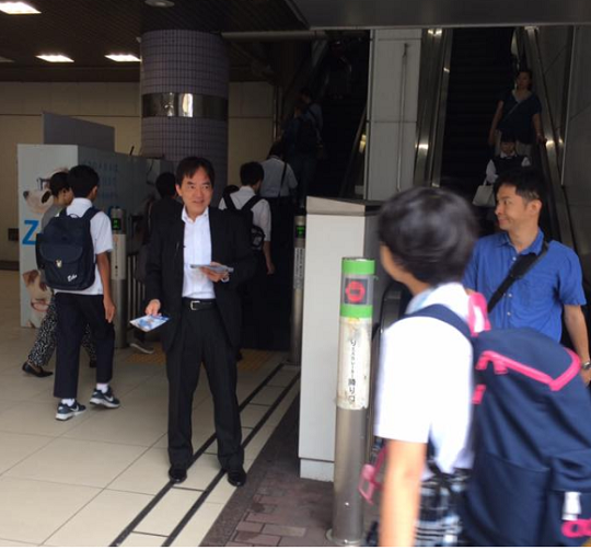大船駅頭活動にて　三島由紀夫氏との関係の話