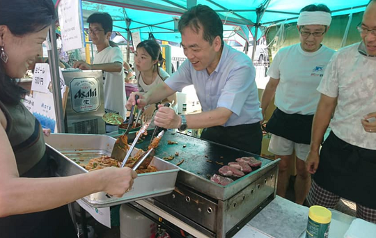 鎌倉七里ガ浜での夏祭りでお料理しました。